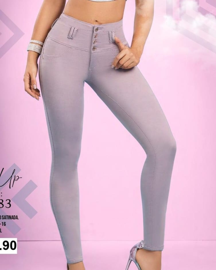 Jeans CARISMA Push Up Morado Pastel Piel de Durazno Satinada | M&R Importadores