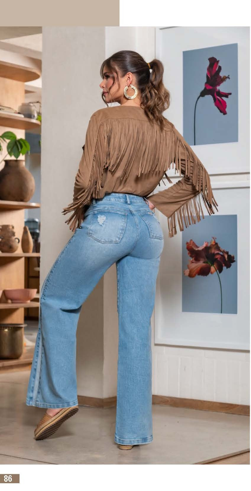 Jeans SEVEN7 Bota Palazzo con Detalle Destroyed | M&R Importadores