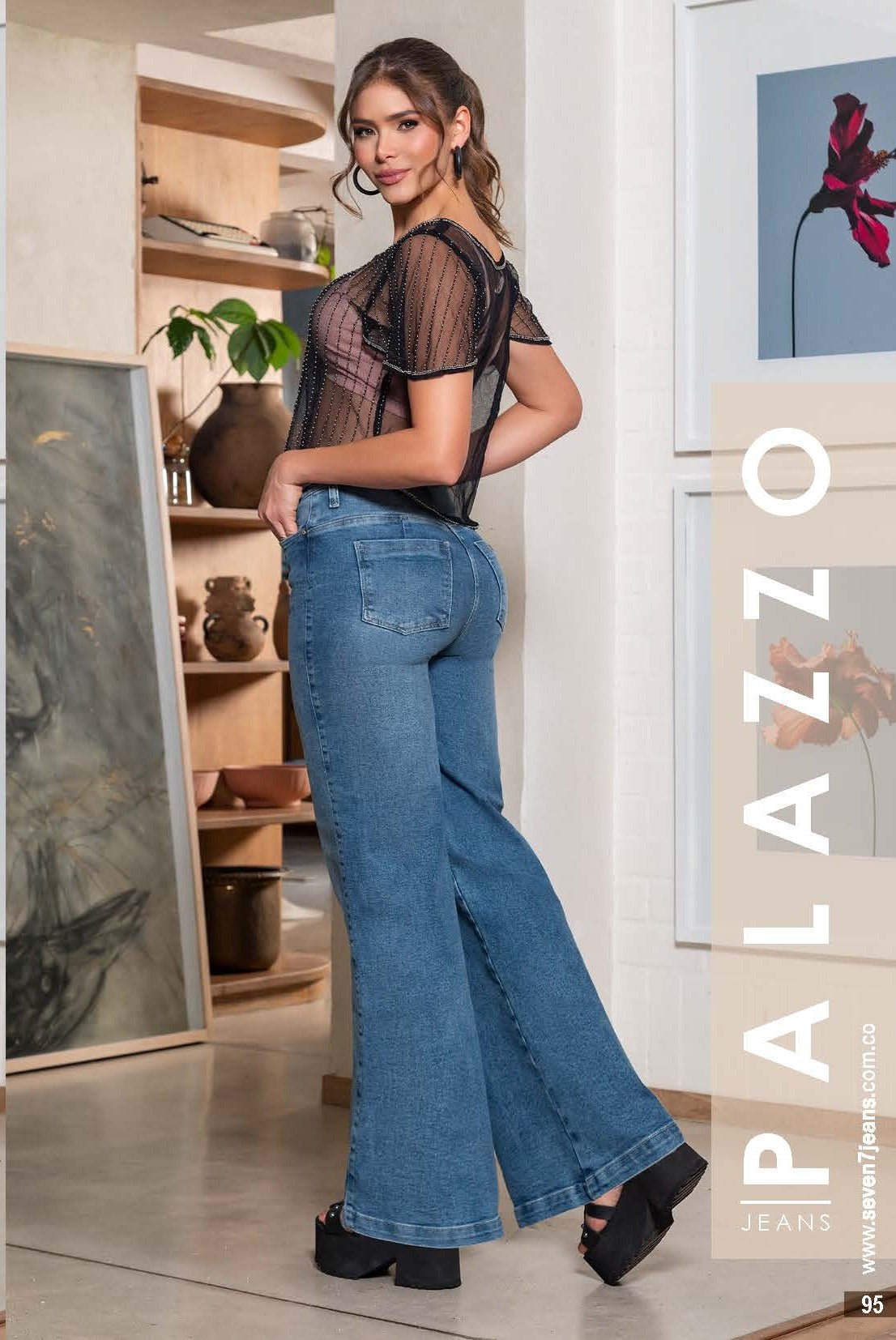 Jeans SEVEN7 Bota Palazzo Efecto Toalla | M&R Importadores Perú