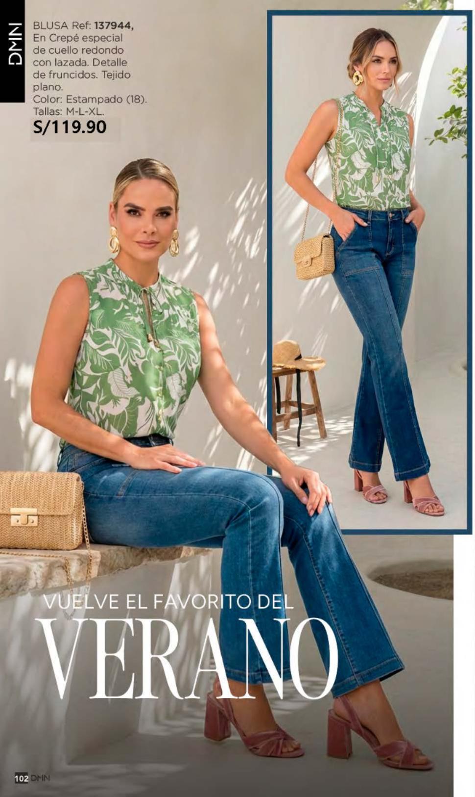 Blusa Crepe Cuello Redondo con Lanzada Elegante | M&R Importadores