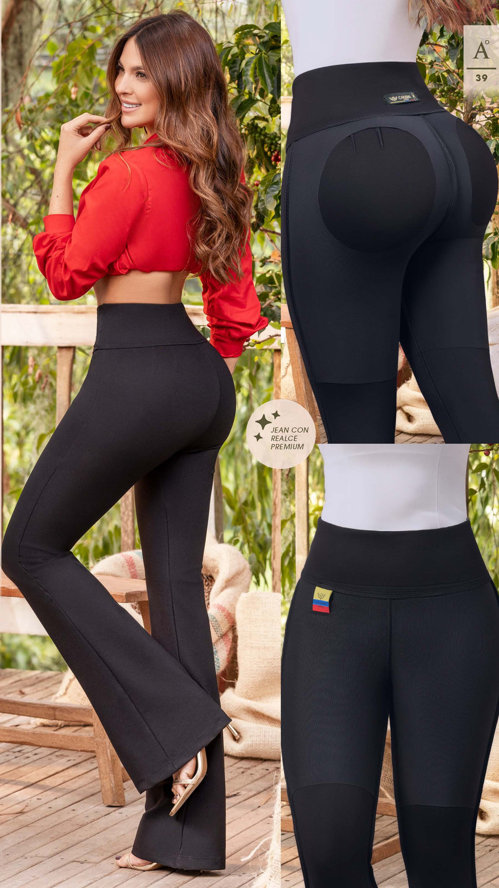 Pantalón CARISMA Punto Roma Bota Campana Realce Premium | M&R Importadores