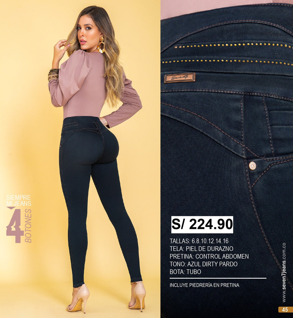 Jeans SEVEN7 Piel de Durazno Pretina Control Bota Tubo | M&R Importadores
