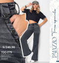 Jeans SEVEN7 Bota Palazzo Índigo Gris Oscuro Semirrígido | M&R Importadores