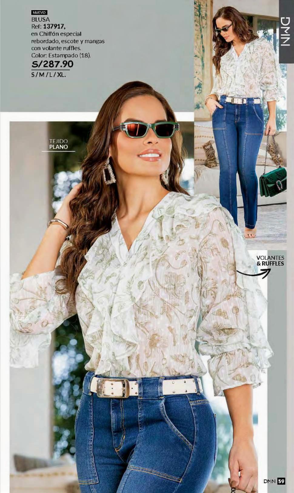 Blusa Chiffon con Rebordado Especial | M&R Importadores Perú