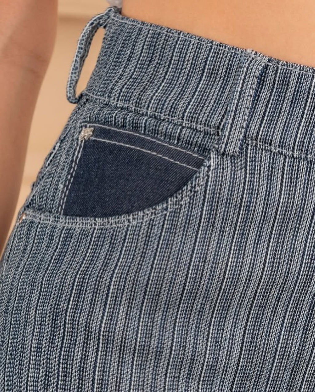 Jeans SEVEN7 Bota Palazzo con Texturas a Rayas | M&R Importadores