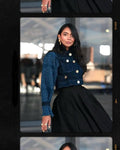 Chaqueta Denim SEVEN7 con Ojalillo y Herrajes Dorados | M&R Importadores