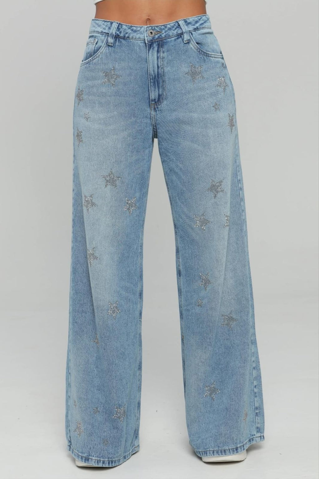 MALE DENIM - JEAN WIDE LEG ESTRELLAS DE CRISTALES REF. 93618-1