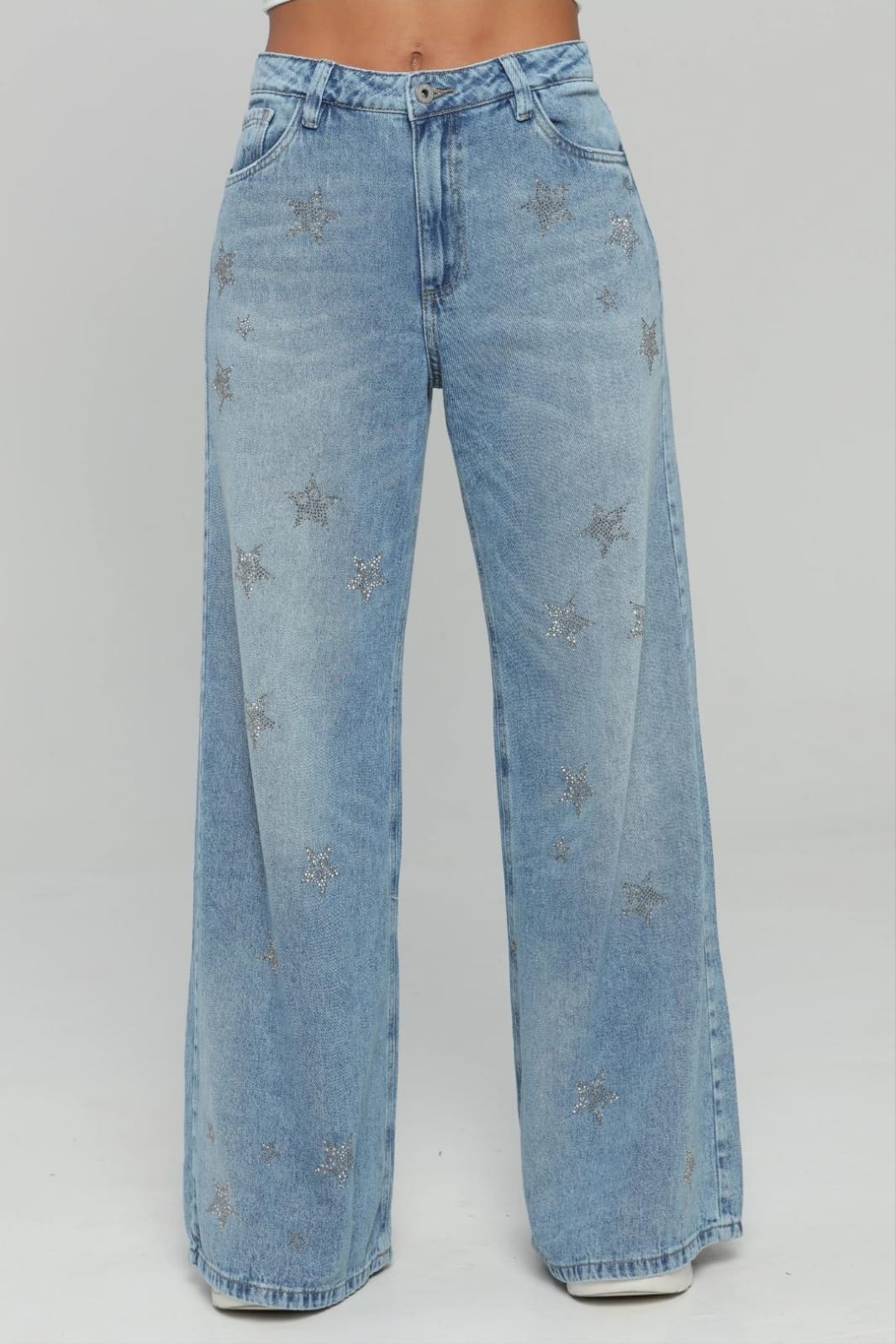 MALE DENIM - JEAN WIDE LEG ESTRELLAS DE CRISTALES REF. 93618-1