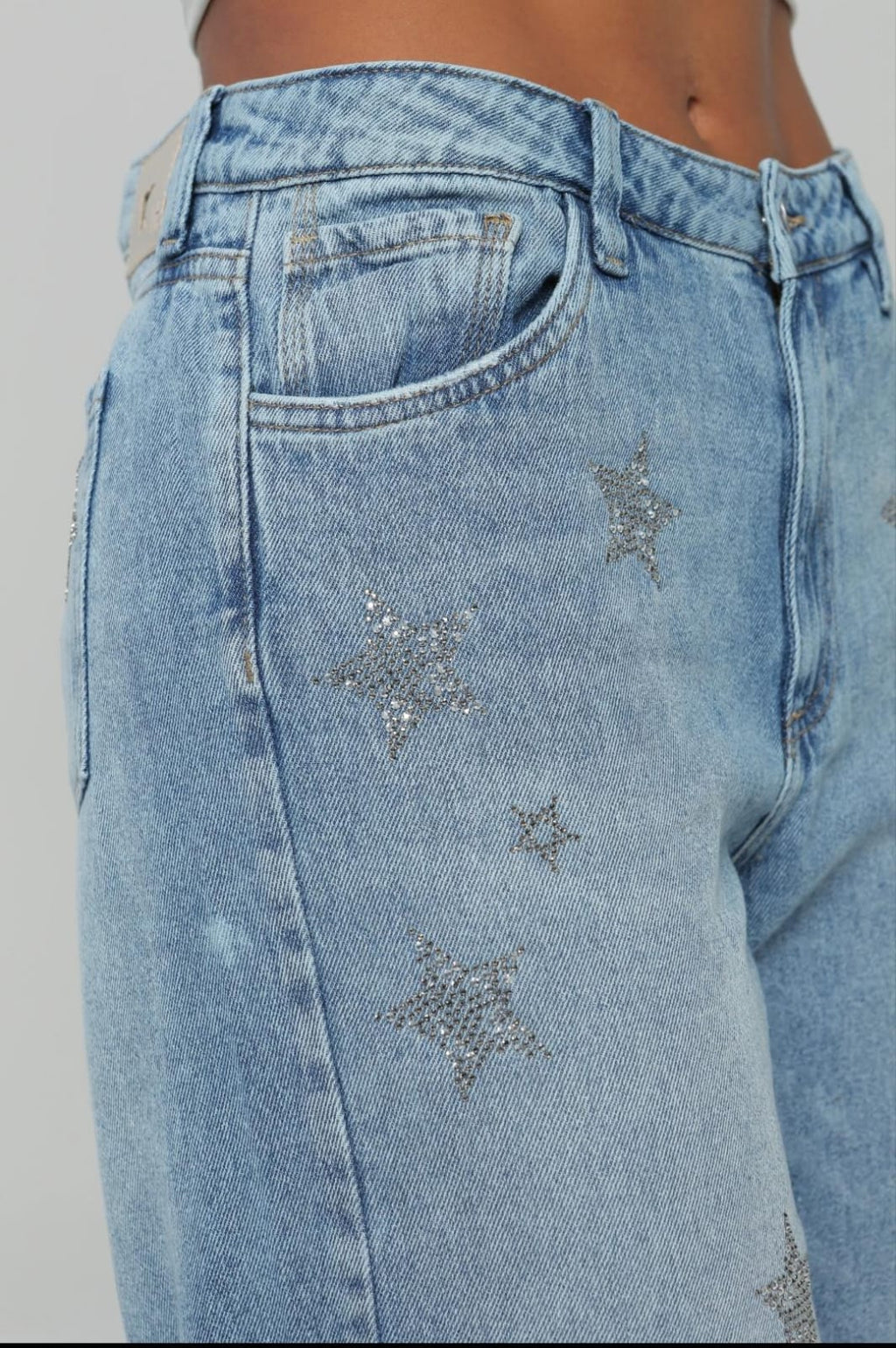 MALE DENIM - JEAN WIDE LEG ESTRELLAS DE CRISTALES REF. 93618-1