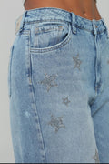 MALE DENIM - JEAN WIDE LEG ESTRELLAS DE CRISTALES REF. 93618-1